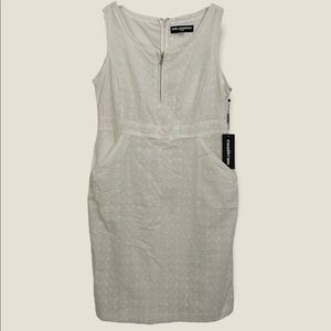 Karl Lagerfeld White Eyelet Sheath Dress